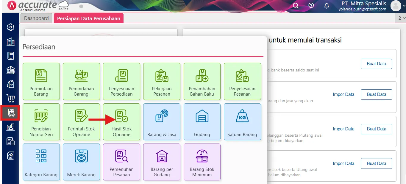 5 Menghapus transaksi Stok Opname